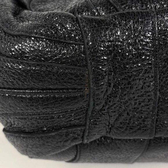 Prada Logo Handbag Gathered Tote Leather Nero - Picture 3 of 10